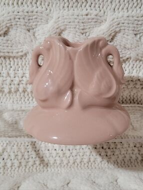 Vintage Chadwick China Swan Candle Holder Pink Ceramic